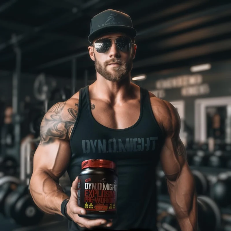 DYNOMIGHT - Fully Dosed Explosive Pre-Workout, Blue Raspberry Flavour | 420 g