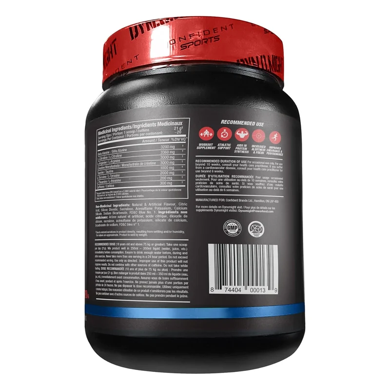 DYNOMIGHT - Fully Dosed Explosive Pre-Workout, Blue Raspberry Flavour | 420 g