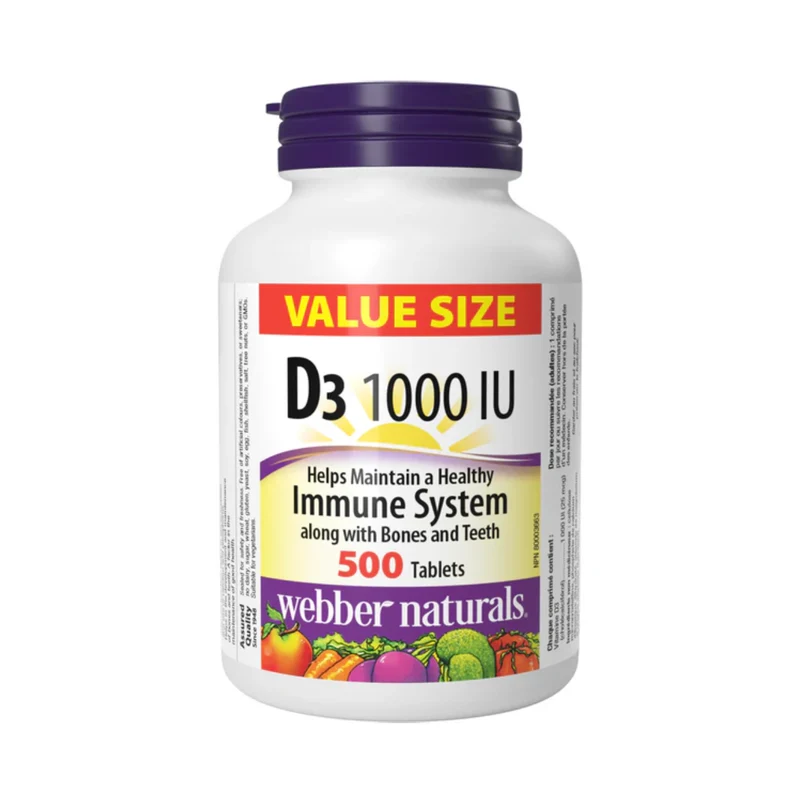 Webber Naturals - D3 1000IU Immune System | 500 Tablets