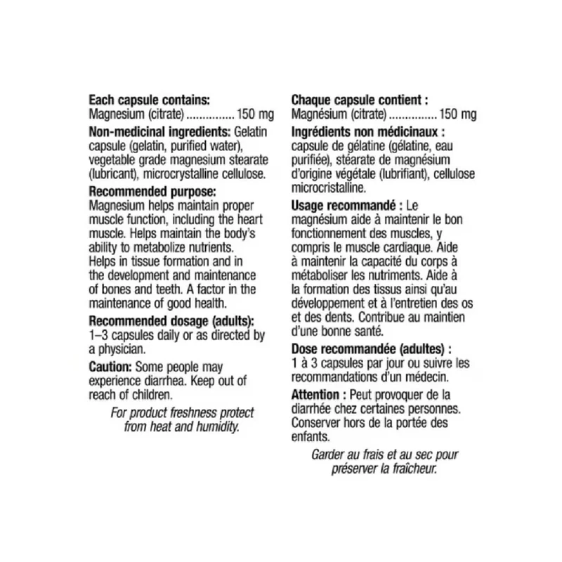 Webber Naturals - Magnesium Citrate High Absorption 150 mg | 240 Capsules