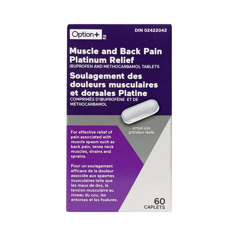 Option+ Muscle And Back Pain Platinum Relief | 60 Caplets