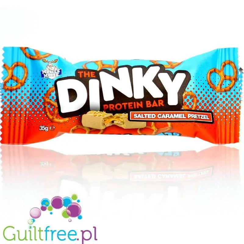 Moose Dinky Protein Bar Salted Caramel Pretzel - batonik proteinowy 130kcal & 11g białka, smak Karmelowe Precelki