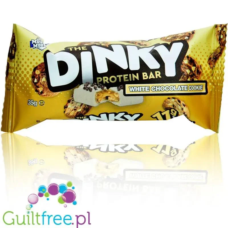 Moose Dinky Bar White Choc Cookie 125kcal & 11g białka, batonik proteinowy w czekoladzie
