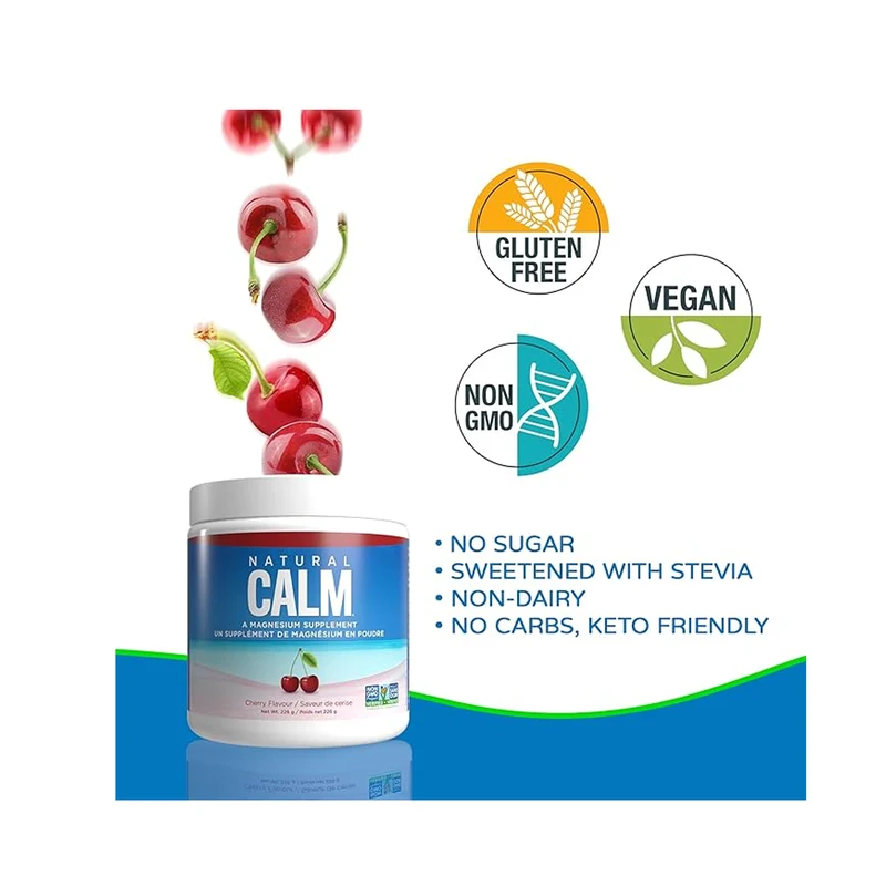 Natural Calm - Magnesium, Cherry | 226 g