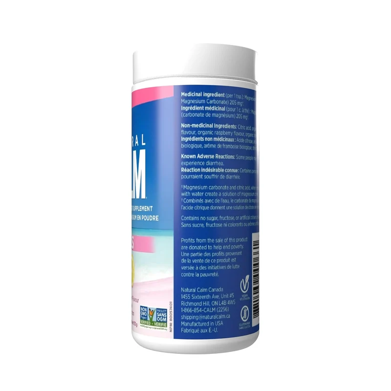 Natural Calm - Magnesium Powder Supplement For Kids, Raspberry-Lemon | 113 g