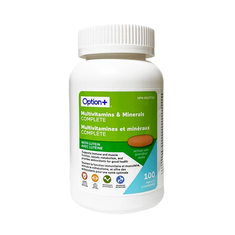 Option+ Multivitamins & Minerals Complete With Lutein | 100 Tablets