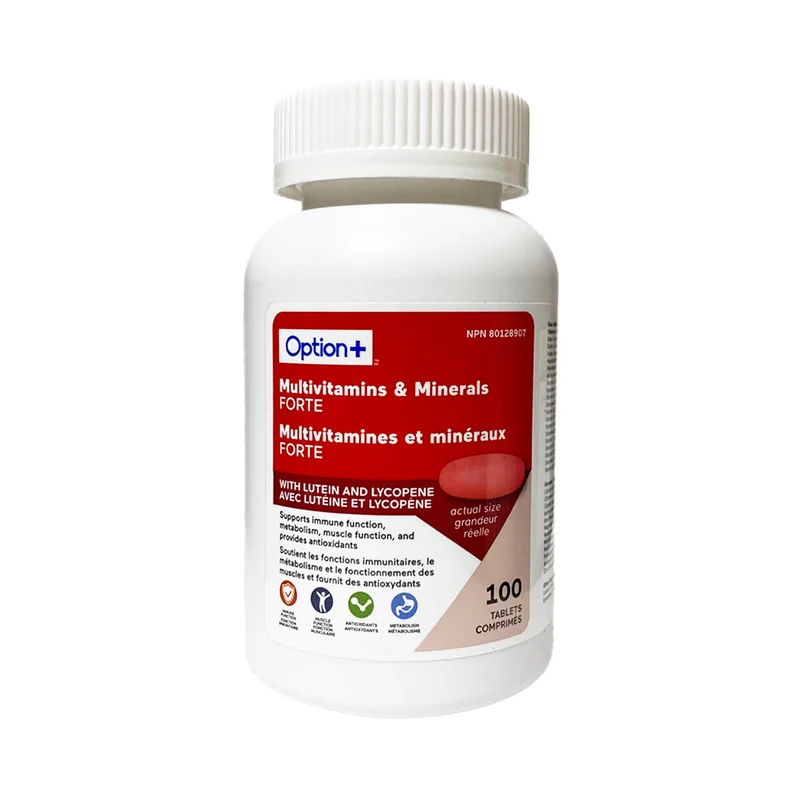 Option+ Multivitamins & Minerals FORTE With Lutein & Lycopene | 100 Tablets