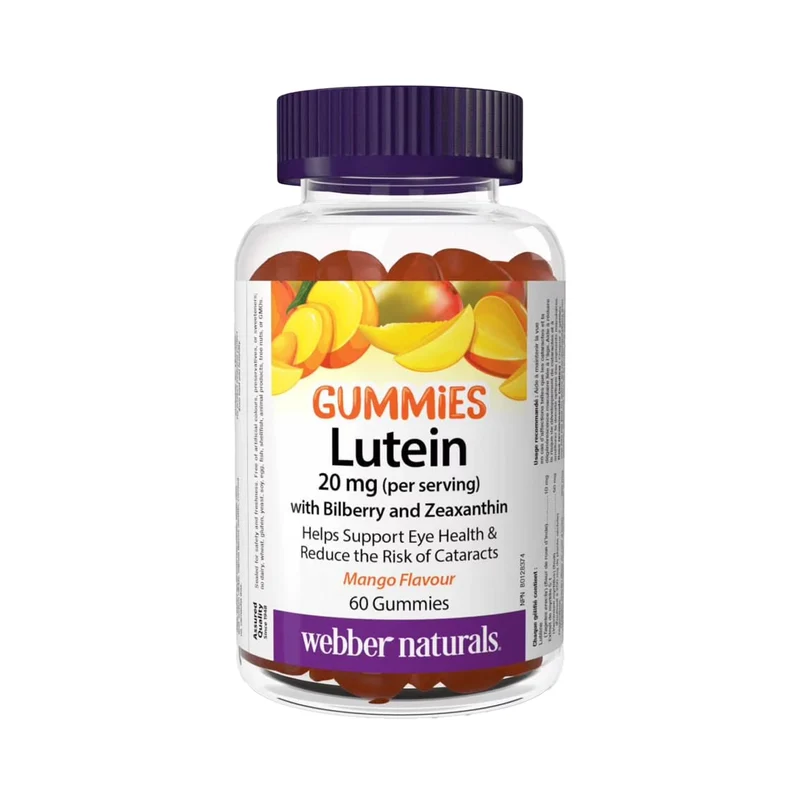 Webber Naturals - Lutein Gummies 20 mg With Bilberry & Zeaxanthin, Mango | 60 Gummies