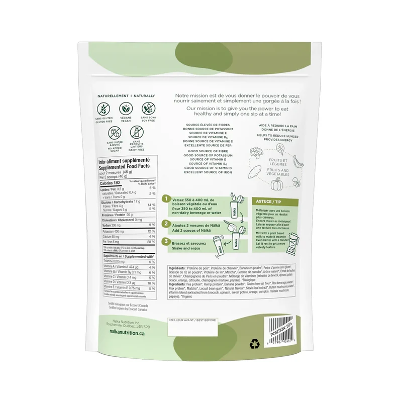 Nälkä - Plant-Based Protein Beverage, Vanilla Matcha | 690 g