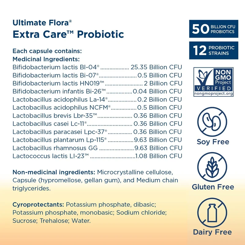 RenewLife - Ultimate Flora Extra Care Probiotic 50 Billion | 30 Vegetarian Capsules