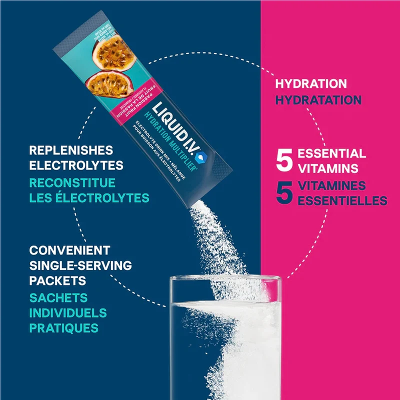 Liquid IV - Electrolyte Drink Mix, Passion Fruit | 16 x 16g