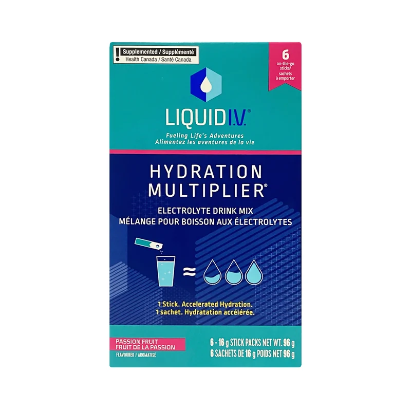 Liquid IV - Hydration Multiplier Electrolyte Drink Mix, Passion Fruit | 6 Packs