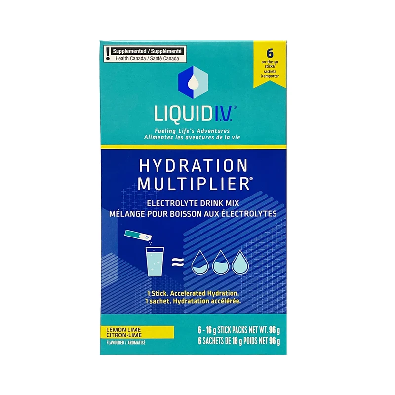Liquid IV - Hydration Multiplier Electrolyte Drink Mix, Lemon-Lime | 6 Packs