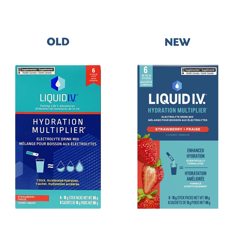 Liquid IV - Hydration Multiplier Electrolyte Drink Mix, Strawberry | 16 g x 6 Sachets