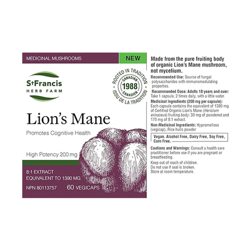 St. Francis - Lion's Mane Capsules | 60 Capsules