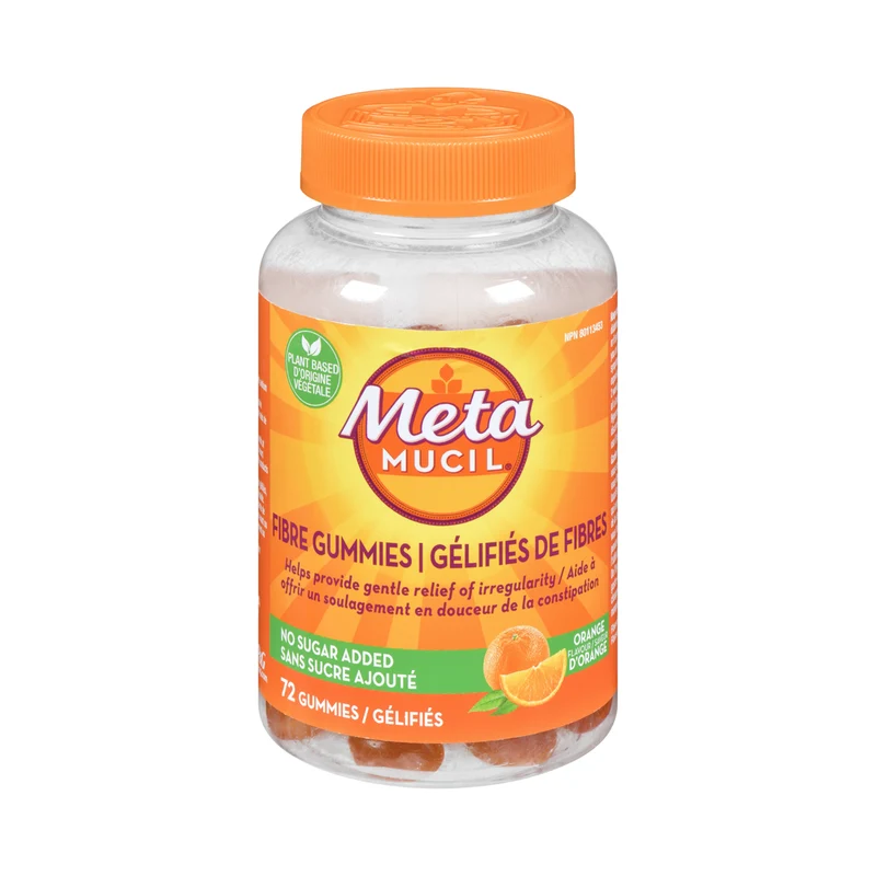 Metamucil - Fibre Gummies No Sugar Added, Orange | 72 Gummies