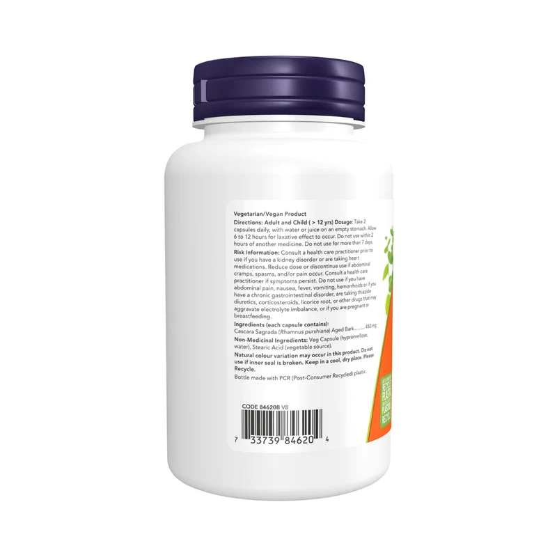 NOW - Cascara Sagrada 450 mg | 100 Veg Capsules