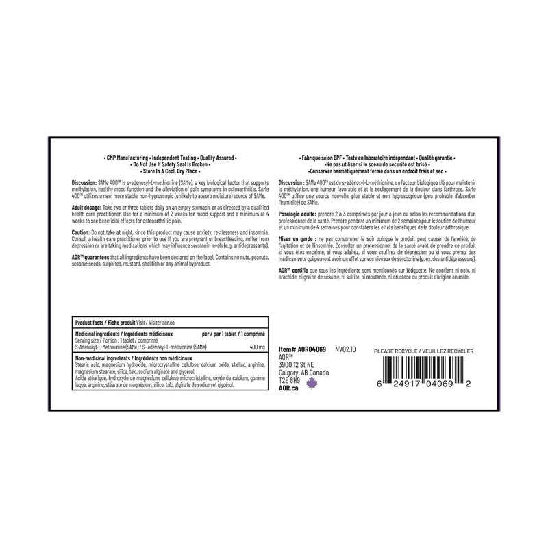 AOR - SAMe 400 mg | 60 Tablets