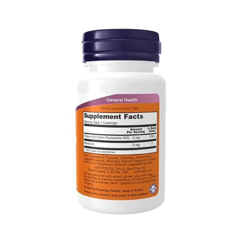 NOW - Melatonin 3 mg+ B-6 Peppermint Chew | 180 Chew