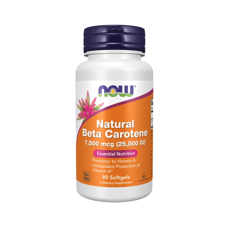 NOW - Beta Carotene 25,000 IU Natural D.Salina | 90 Softgels