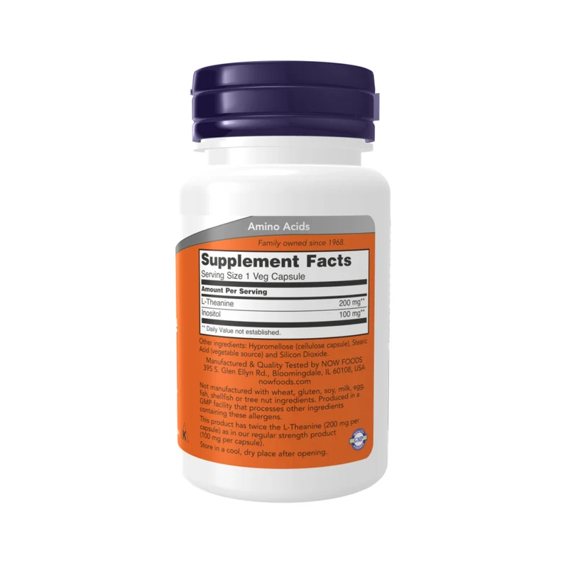NOW - L-Theanine 200 mg with Inositol 100 mg | 60 Capsules