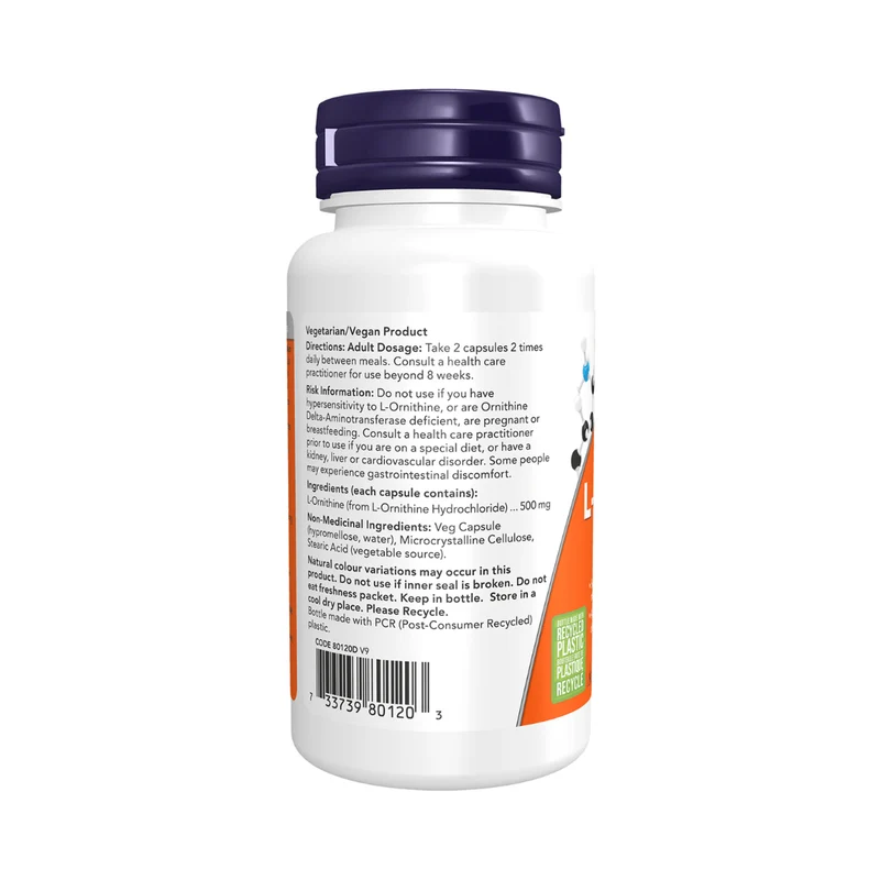 NOW - L-Ornithine 500 mg | 60 Veg Capsules