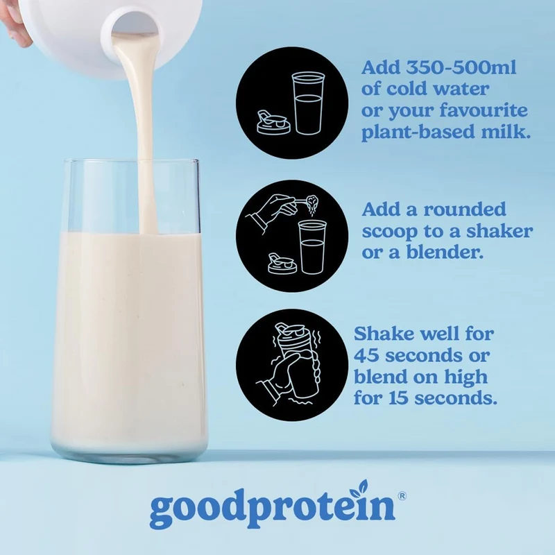 goodprotein - All-In-One Shake Plant-Based Superfood Blend, Vanilla Milkshake | 880 g