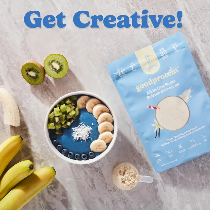 goodprotein - All-In-One Shake Plant-Based Superfood Blend, Vanilla Milkshake | 880 g