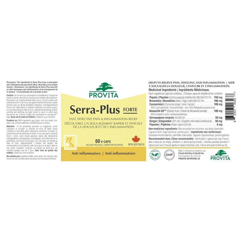 Provita - Serra Plus Anti Inflammatory | 60 Capsules