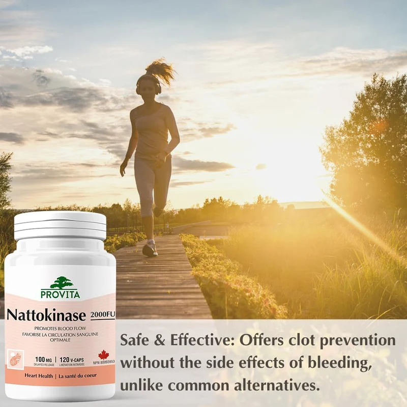 Provita - Nattokinase 2000 FU 100 mg Antithrombotic, Supports Cardiovascular Health | 120 Capsules