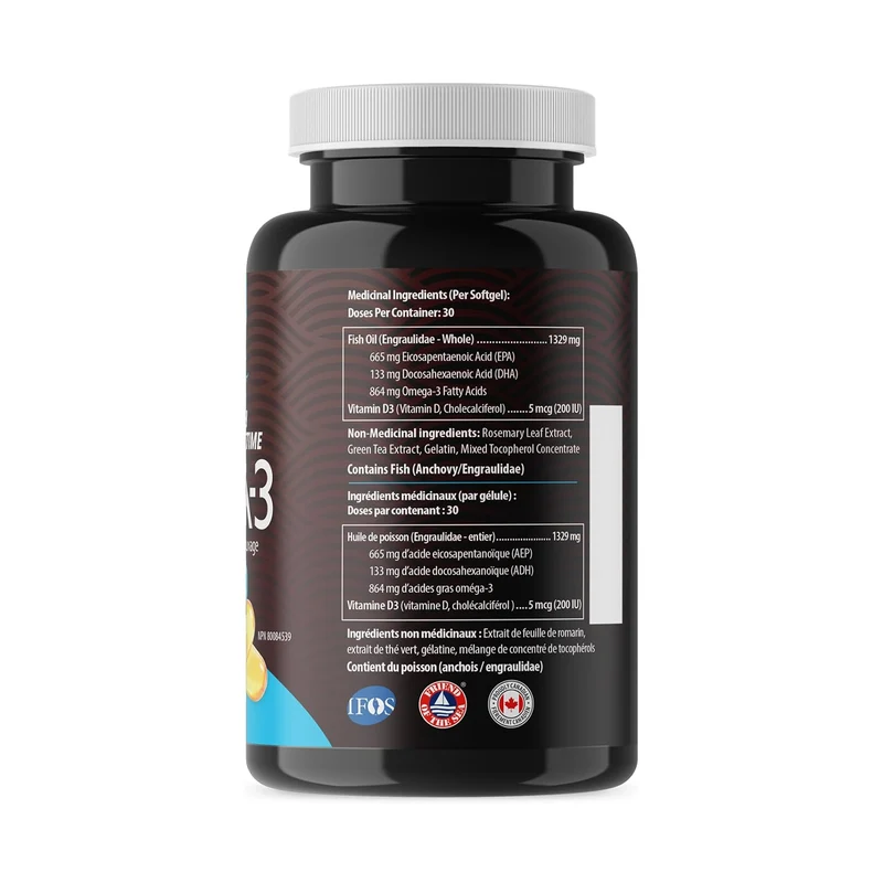 AquaOmega - Omega-3 High EPA Wild Caught Fish Oil Softgels | 120 Soft Gels