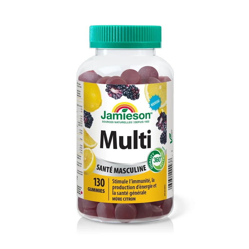 Jamieson - Men's Multivitamin Gummies, Blackberry Lemon | 130 Gummies