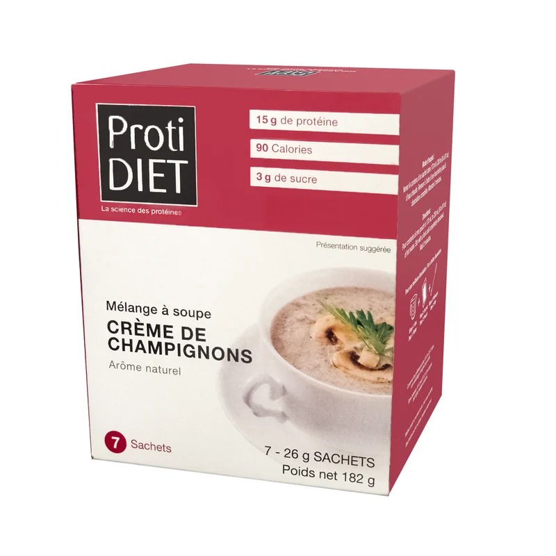 ProtiDiet - High Protein Cream of Mushroom Soup Mix | 7 x 182 g
