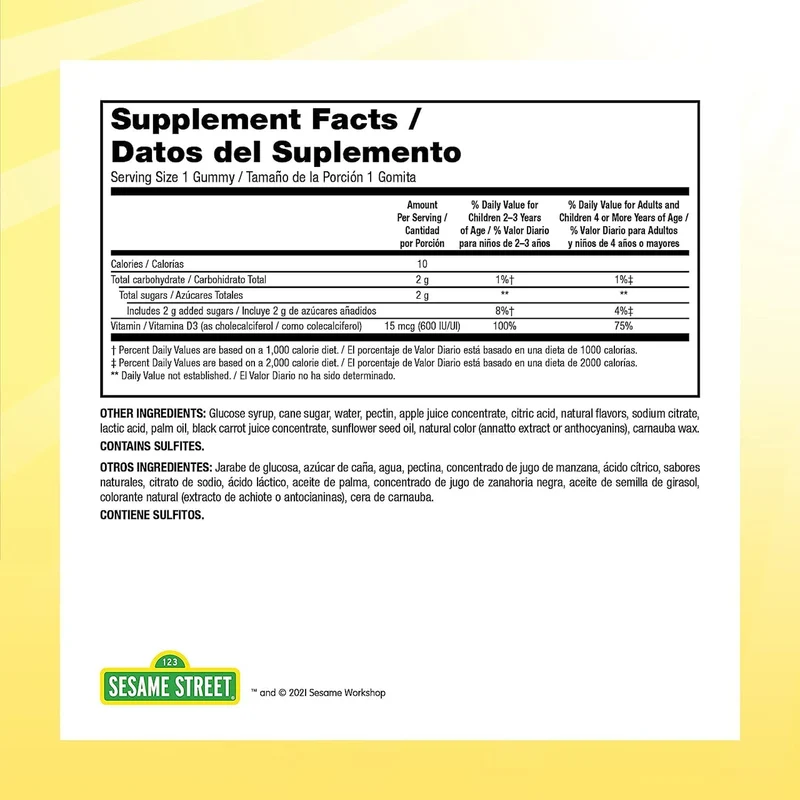 Webber Naturals - Sesame Street 600 IU Vitamin D | 180 Yummy Gummies