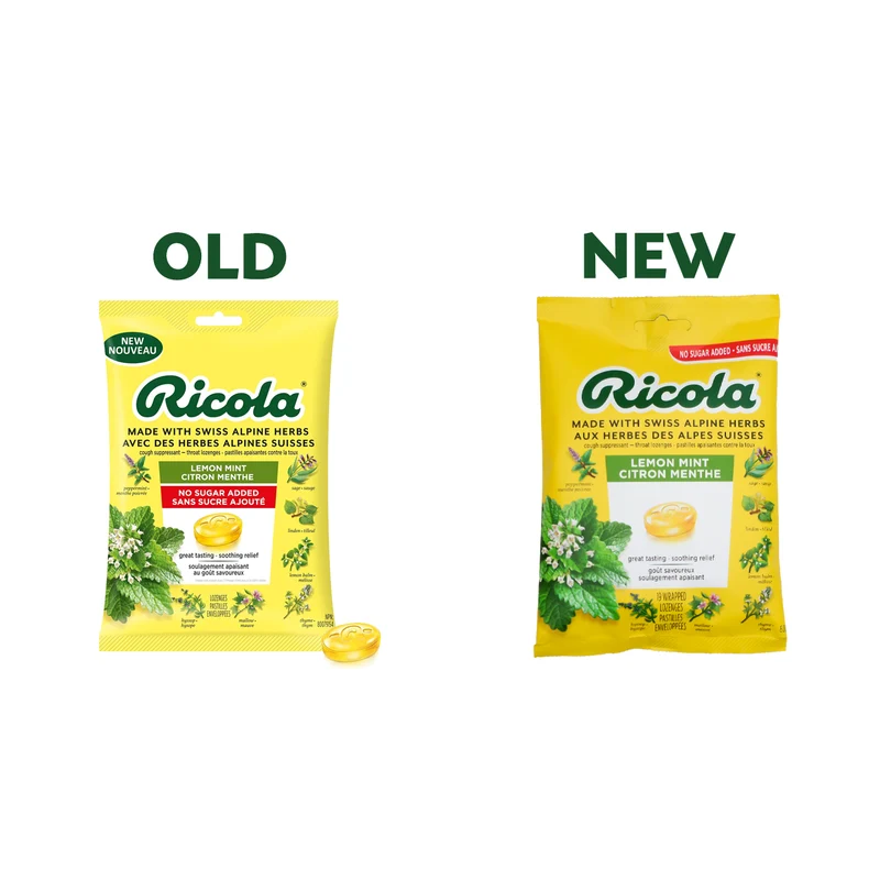 Ricola - Lemon Mint, No Sugar Added | 19 Wrapped Lozenges