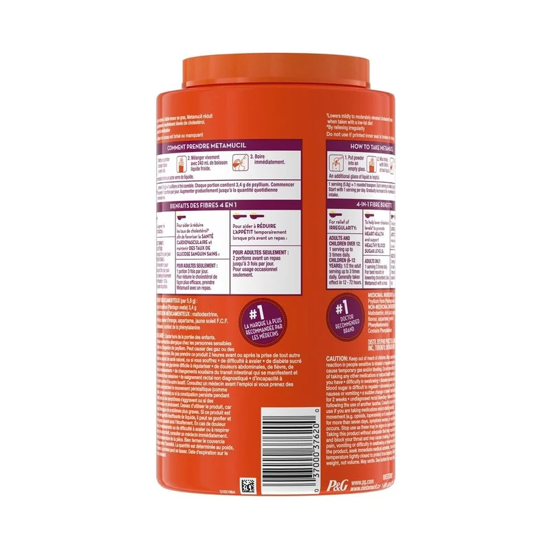 Metamucil - 4 In 1 Fibre, Orange Flavour | 1.04 kg