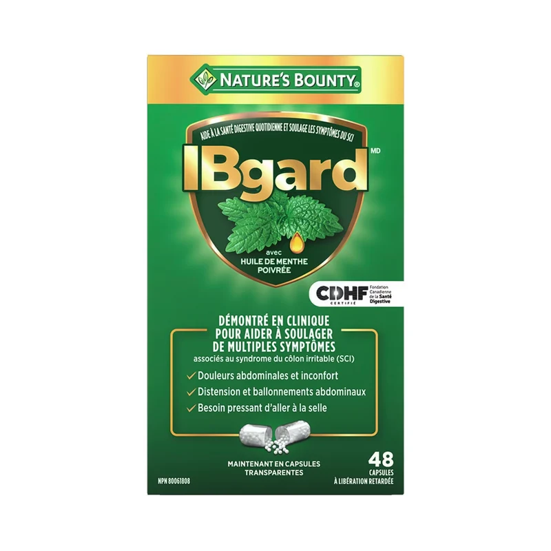 Nature's Bounty - IBgard with Peppermint Oil for Digestive Support & IBS Relief | 48 Capsules