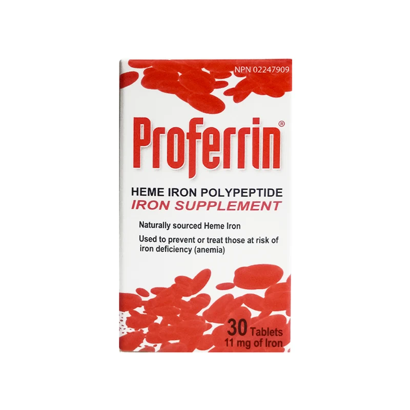 Proferrin - 11 mg Heme Iron Polypeptide, Iron Supplement | 30 Tablets