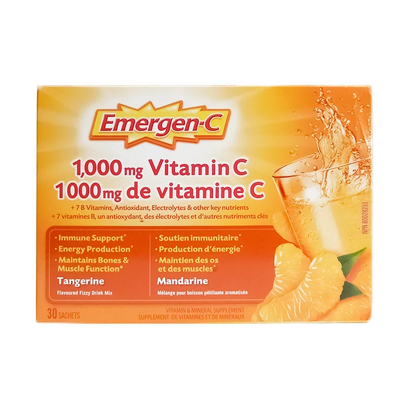 Emergen-C 1000mg Vitamin C, Tangerine | 30 Sachets