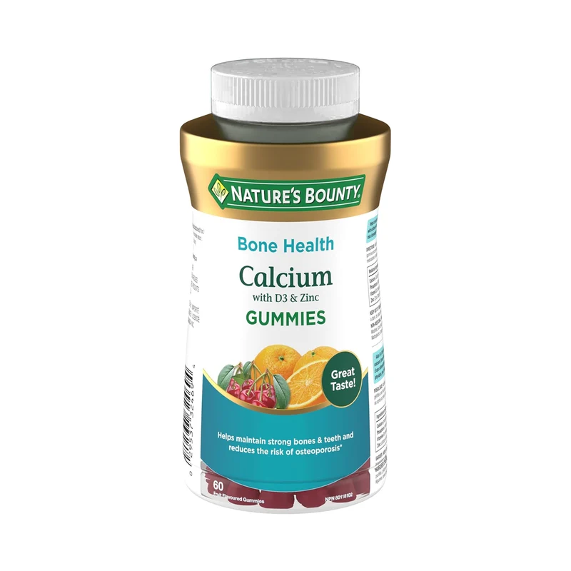 Nature's Bounty - Calcium with D3 & Zinc | 60 Gummies