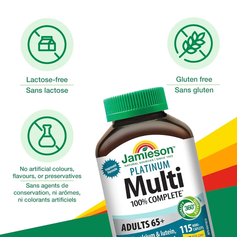 Jamieson - Platinum Multivitamins Adults 65+ | 115 Mini-Caplets