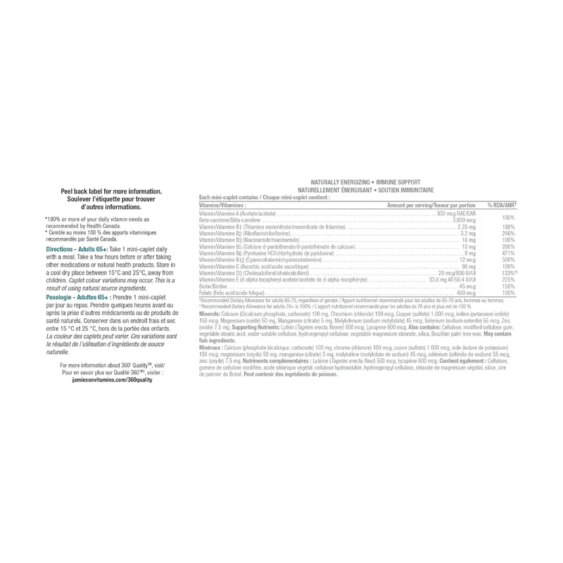 Jamieson - Platinum Multivitamins Adults 65+ | 115 Mini-Caplets