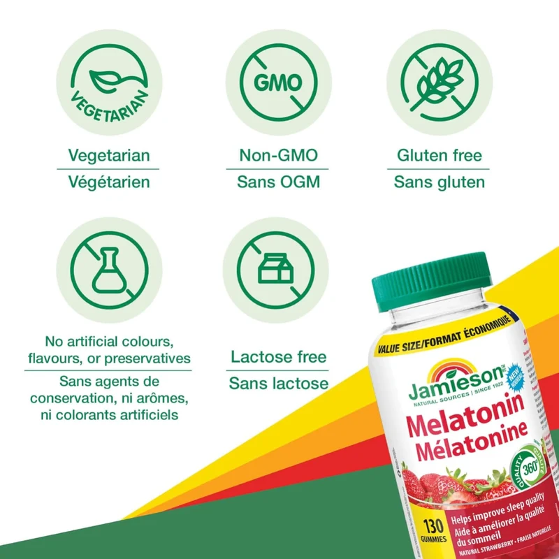 Jamieson - Melatonin 2.5 mg - Natural Strawberry | 130 Gummies