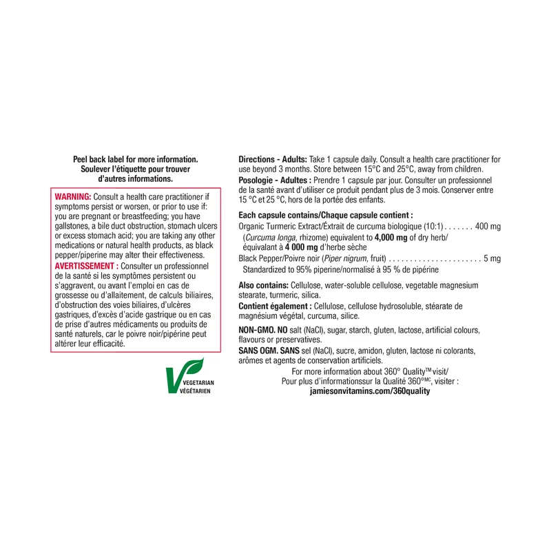 Jamieson - Turmeric & Black Pepper 4000 mg | 60 Capsules