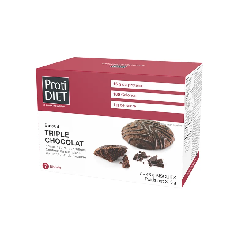ProtiDiet - Triple Chocolate Protein Cookies | 7 x 45 g