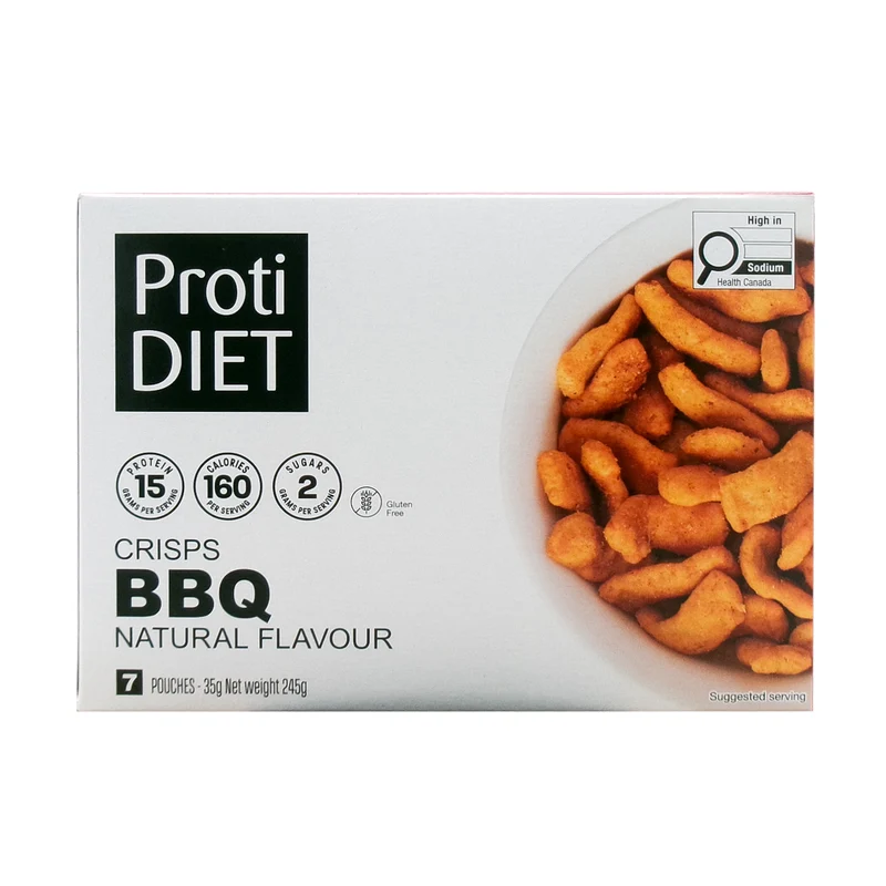 ProtiDiet - Natural Flavour BBQ Crisps | 7 x 35 g