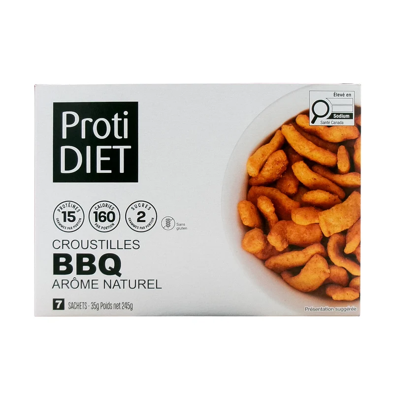 ProtiDiet - Natural Flavour BBQ Crisps | 7 x 35 g