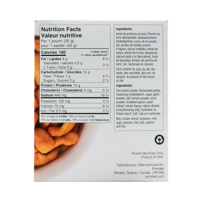 ProtiDiet - Natural Flavour BBQ Crisps | 7 x 35 g