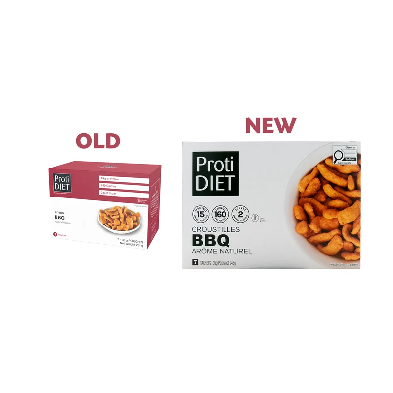 ProtiDiet - Natural Flavour BBQ Crisps | 7 x 35 g