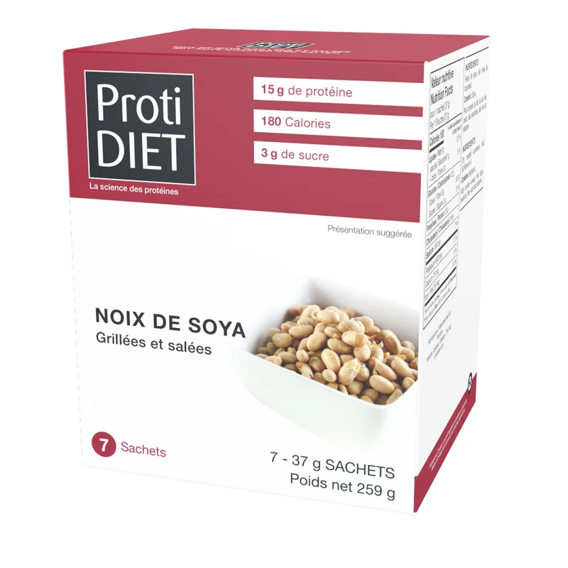 ProtiDiet - High Protein Roasted & Salted Soy Nuts | 7 x 37 g